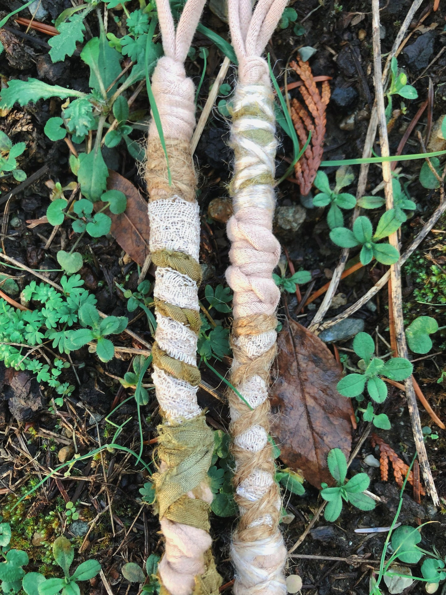 Set of 2 Tribal Folklore Hairwraps, Dreadwraps, Fabric Loc Extensions, Dreadlock Accessories