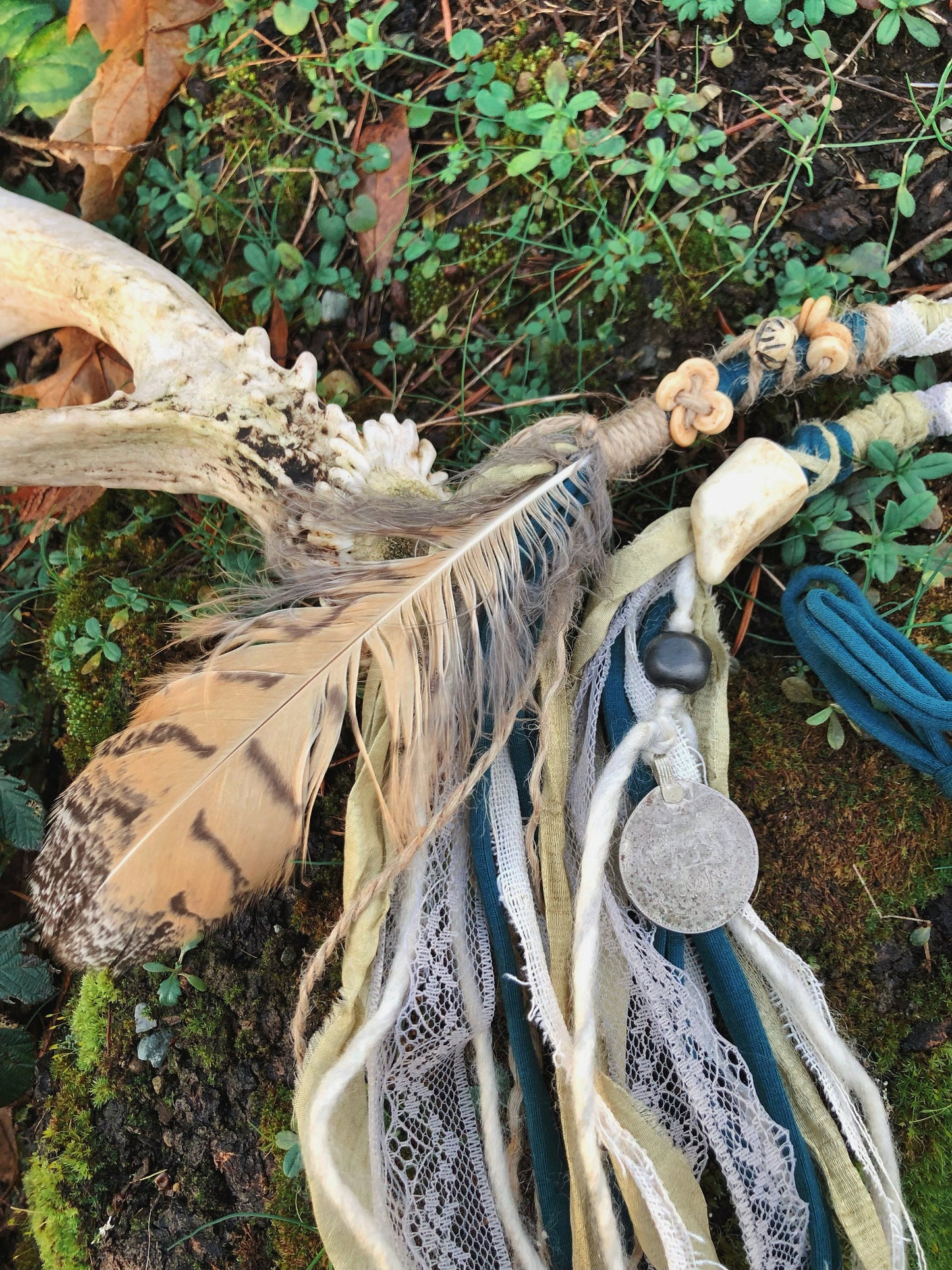 Set of 2 Tribal Folklore Hairwraps, Dreadwraps, Fabric Loc Extensions, Dreadlock Accessories