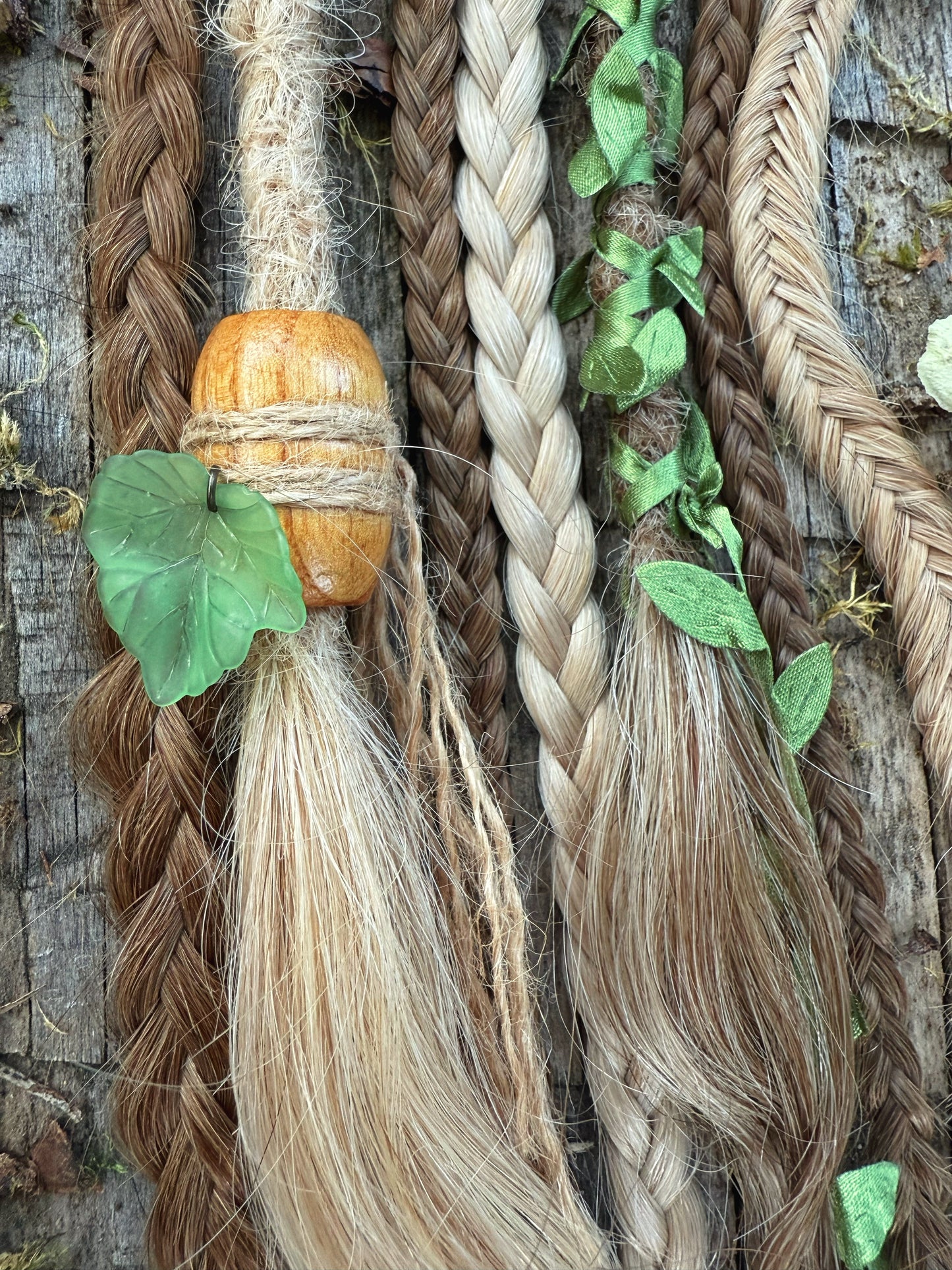 Set of 7 Crochet-in Human Hair Dreadlock Extensions & Braids + Decorations