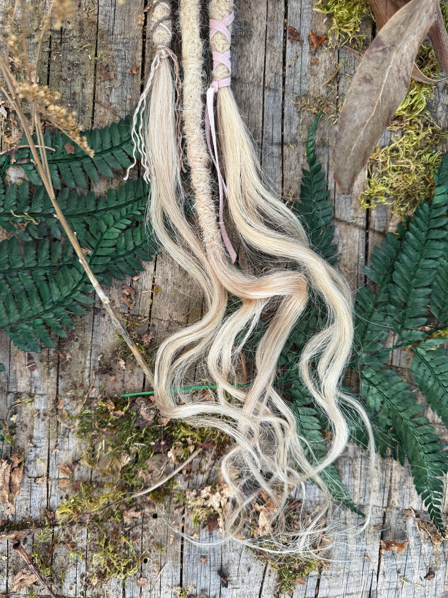 Set of 3 Loop Human Hair Dreadlock Extensions + Decorations