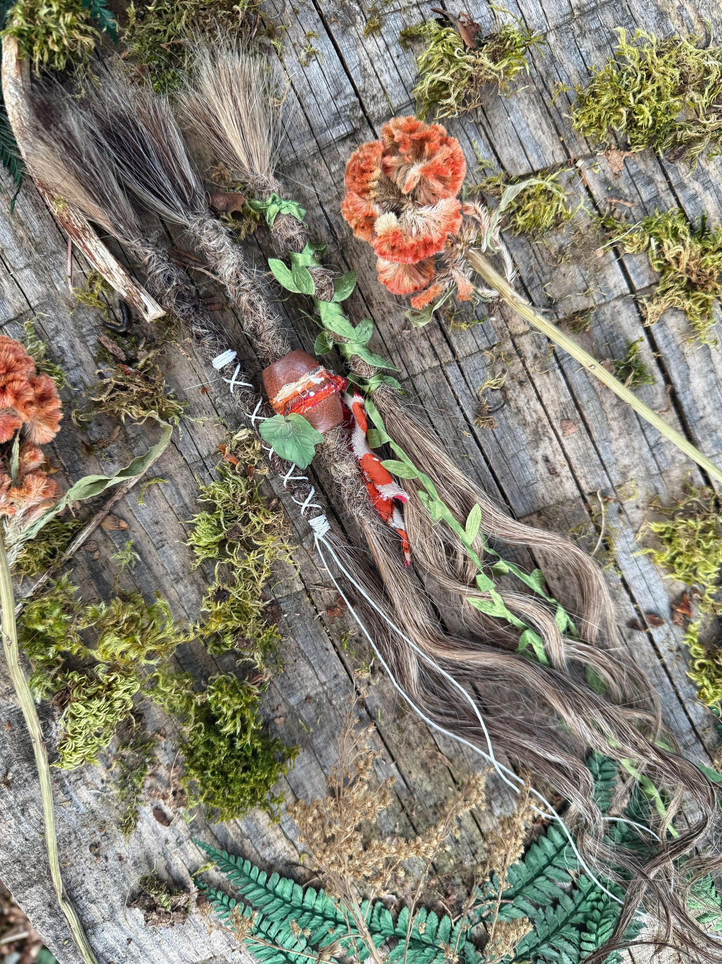 Set of 3 Crochet-in Human Hair Dreadlock Extensions + Decorations