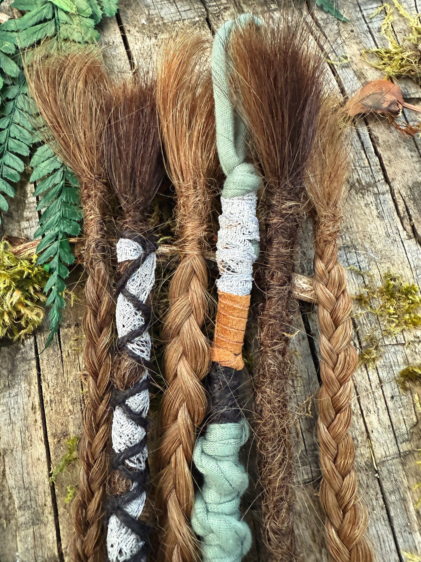 Set of 6 Crochet-in Human Hair Dreadlock Extensions & Braids + Decorations + Hairwrap