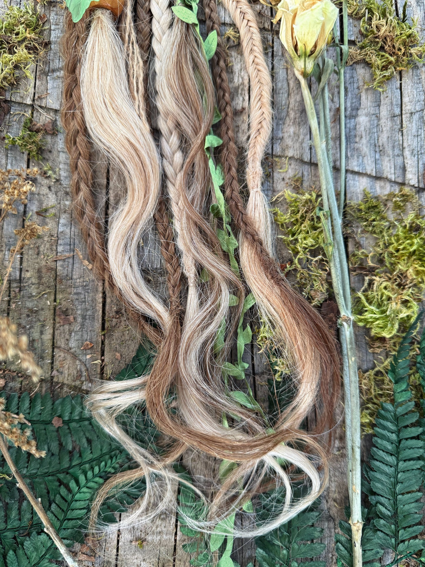Set of 7 Crochet-in Human Hair Dreadlock Extensions & Braids + Decorations