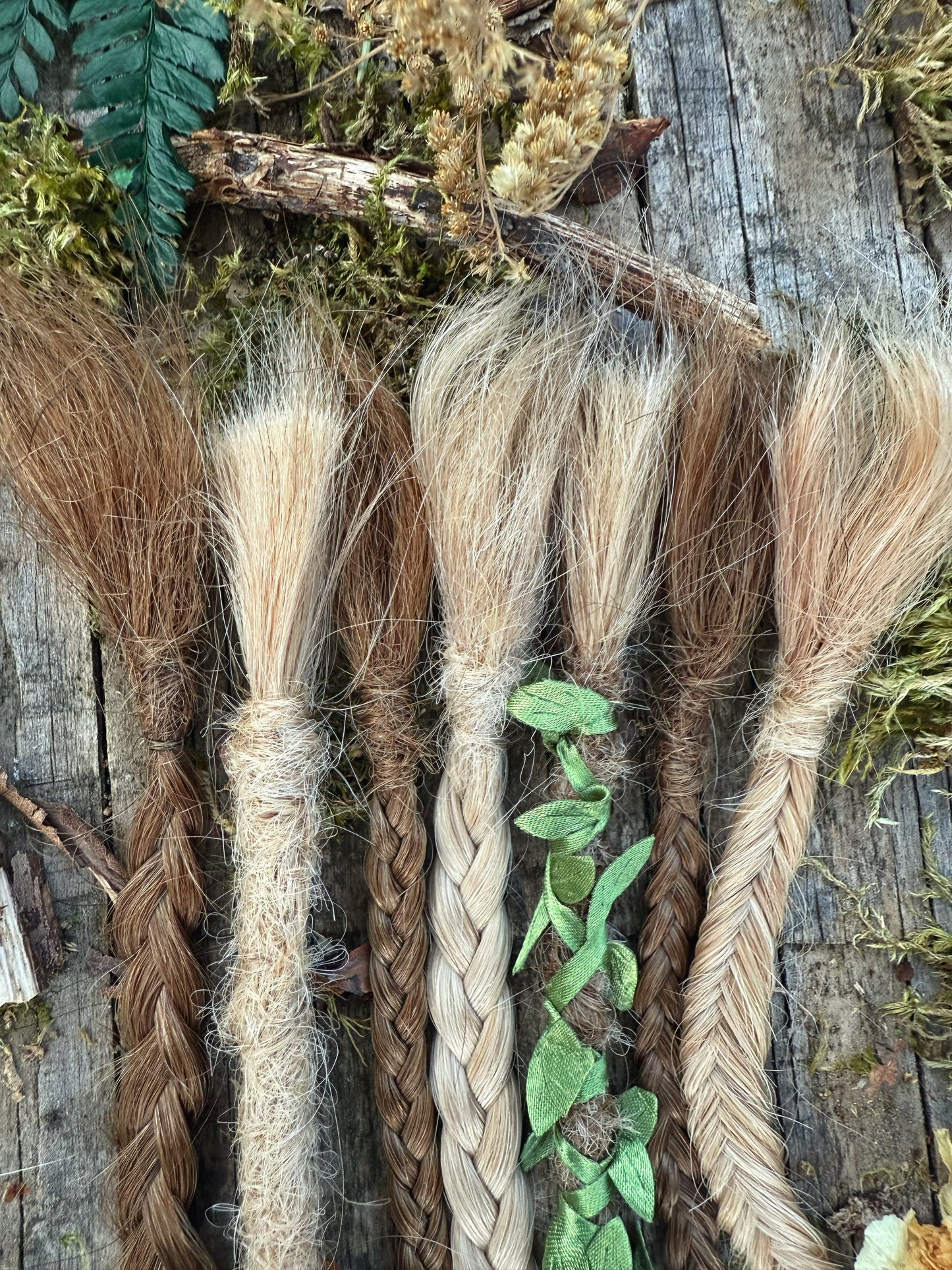 Set of 7 Crochet-in Human Hair Dreadlock Extensions & Braids + Decorations