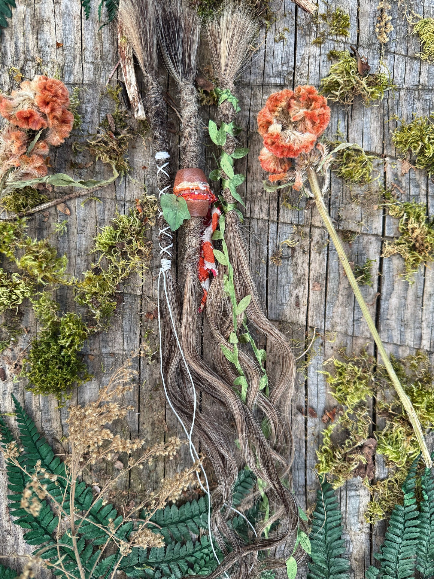 Set of 3 Crochet-in Human Hair Dreadlock Extensions + Decorations