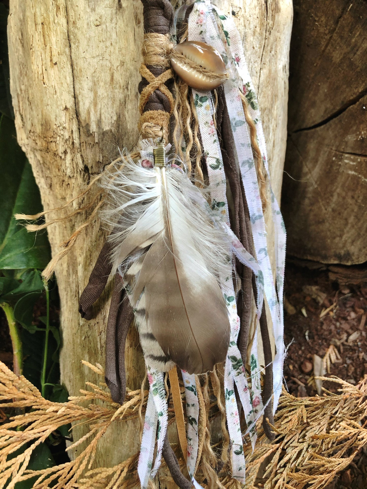 ONE Made To Order Wood Nymph Hairwrap, Dreadwrap, Fabric Loc Extension