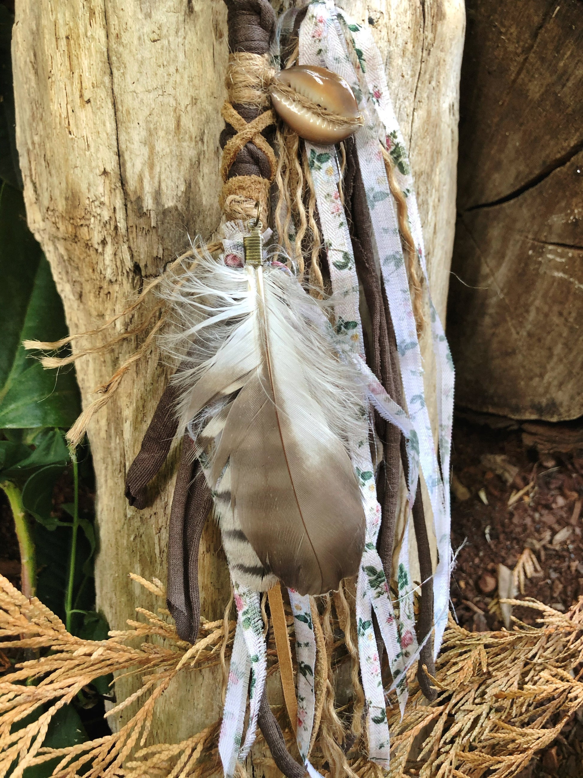 ONE Made To Order Wood Nymph Hairwrap, Dreadwrap, Fabric Loc Extension