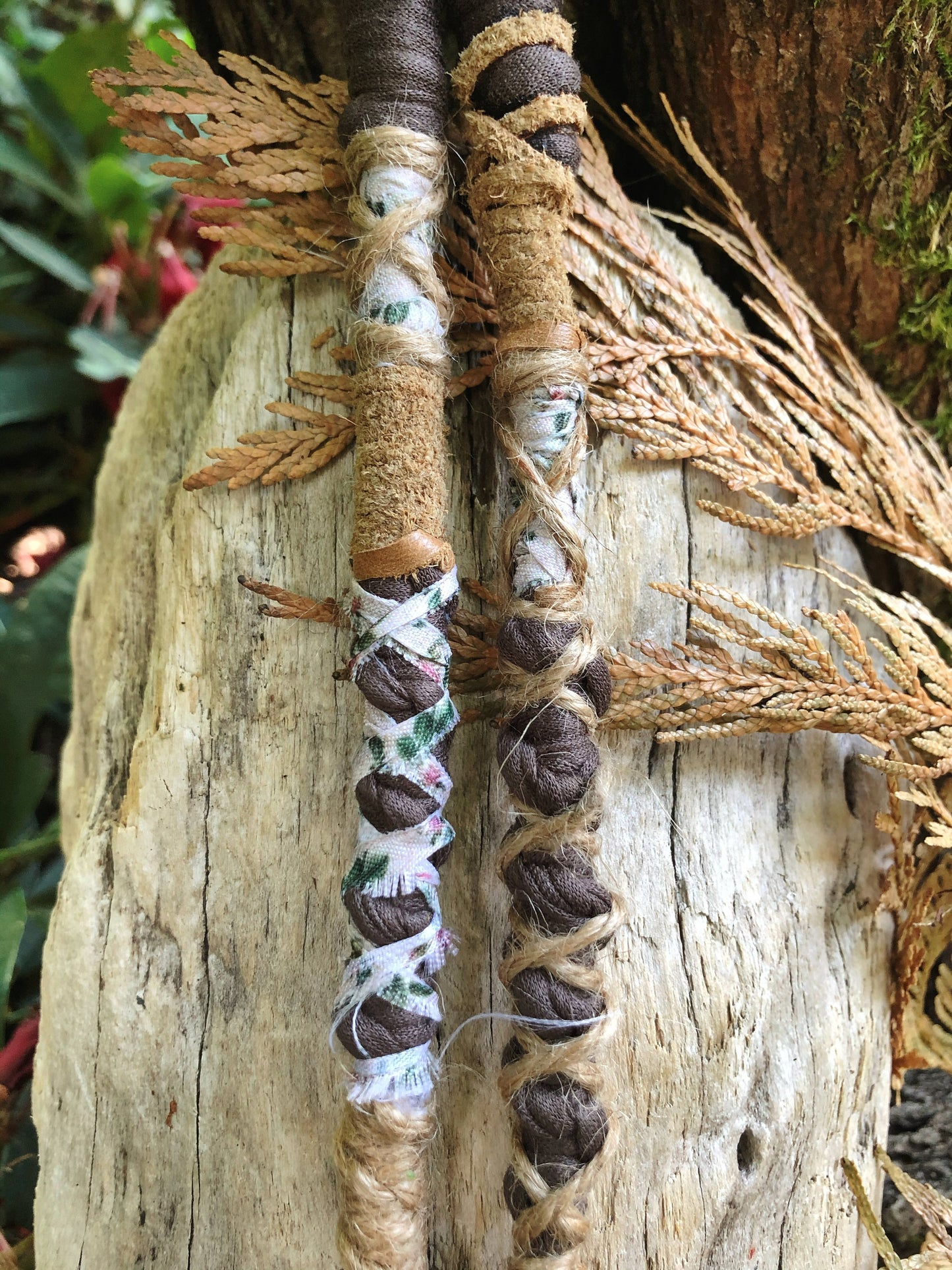 ONE Made To Order Wood Nymph Hairwrap, Dreadwrap, Fabric Loc Extension