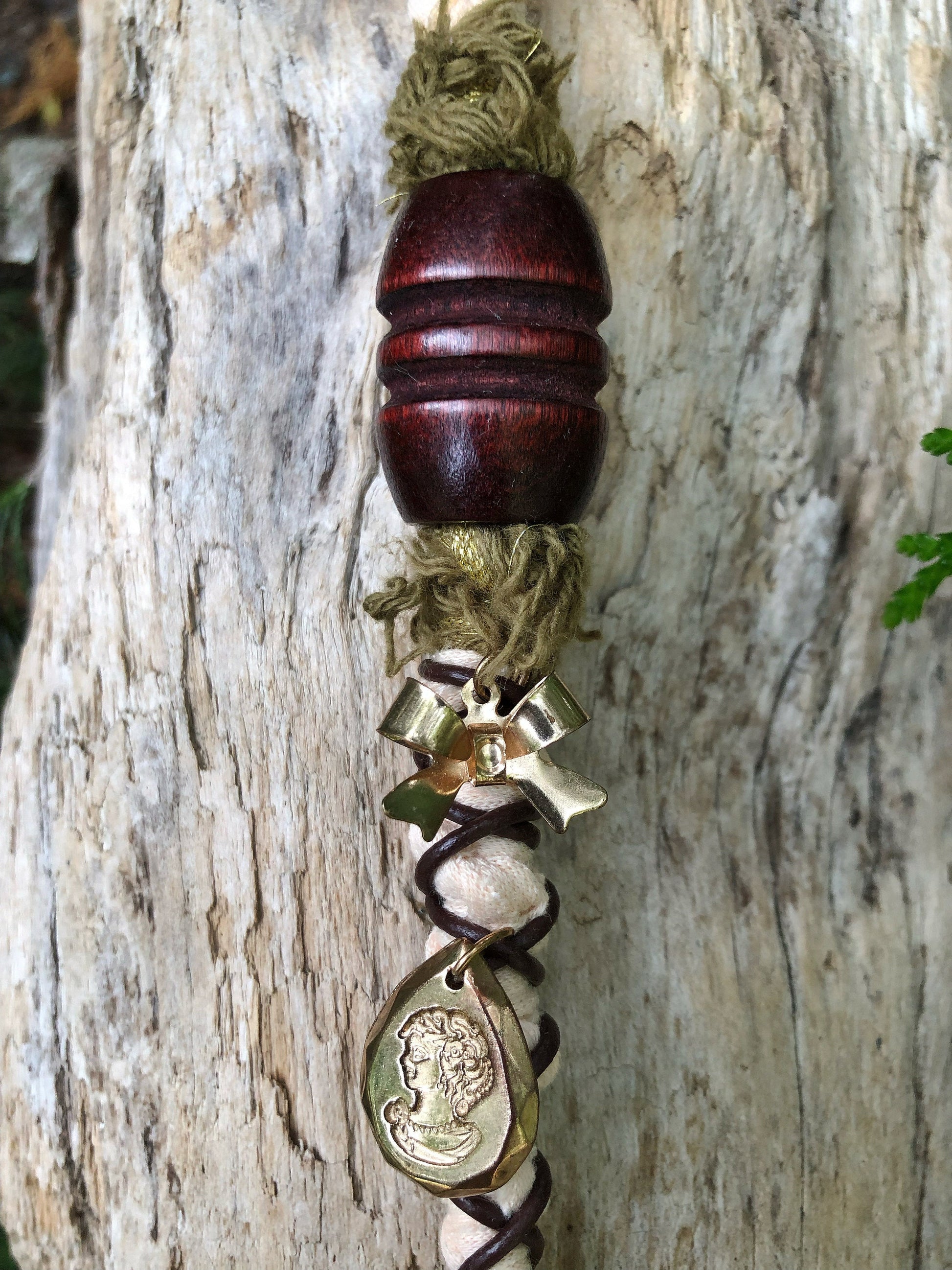 Vegan Vintage Hairwrap, Dreadwrap, Fabric Loc Extension, Dreadlock Accessories