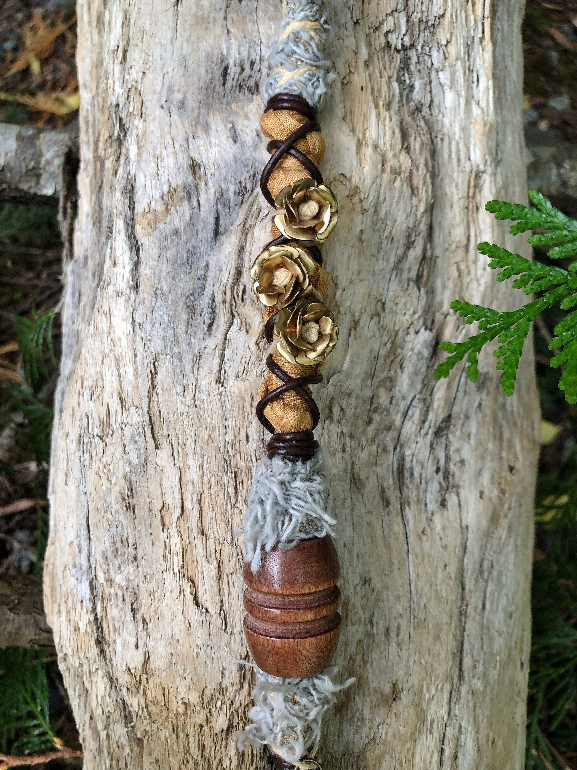 Vegan Vintage Hairwrap, Dreadwrap, Fabric Loc Extension, Dreadlock Accessories