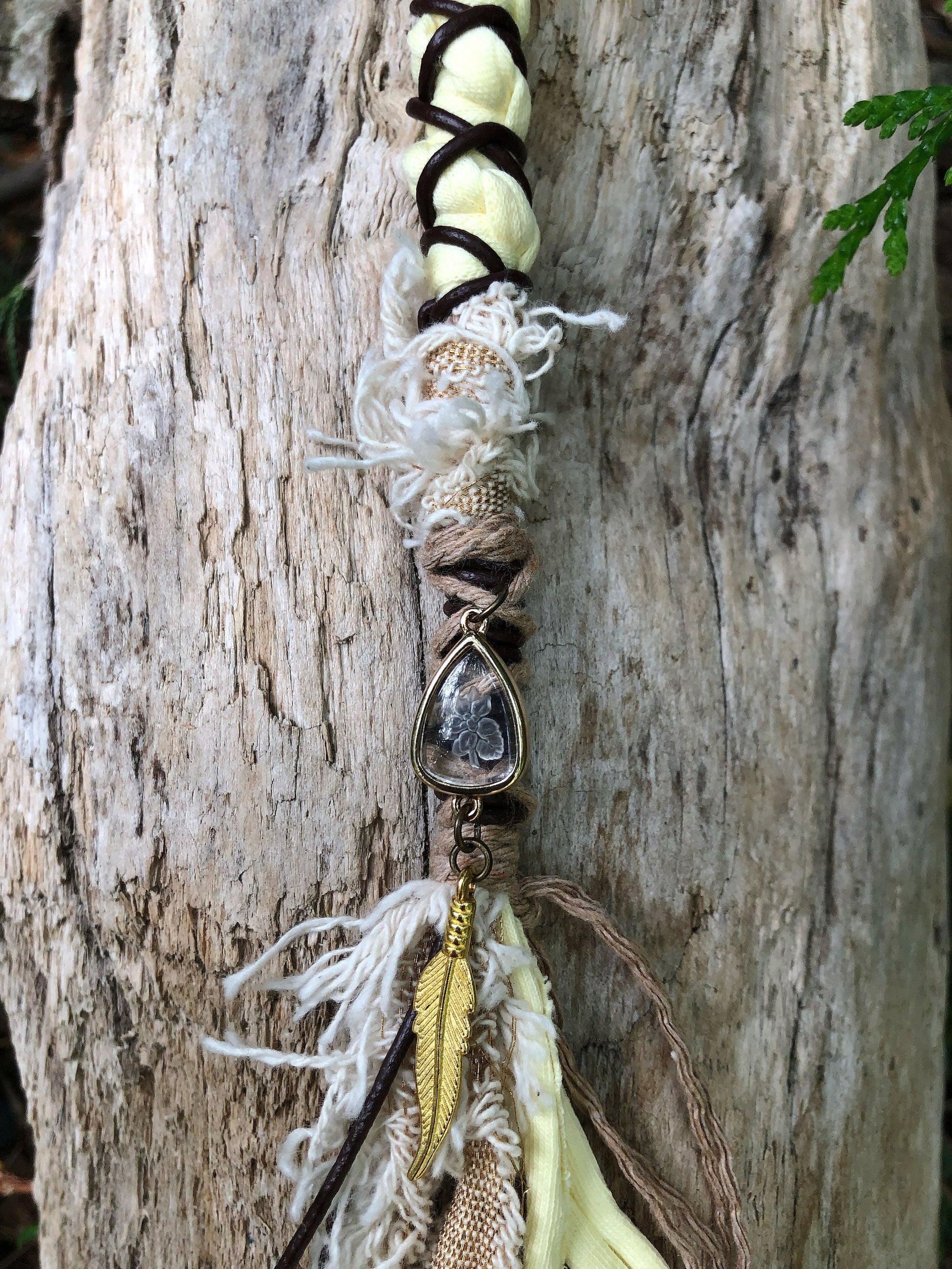 Vegan Vintage Hairwrap, Dreadwrap, Fabric Loc Extension, Dreadlock Accessories