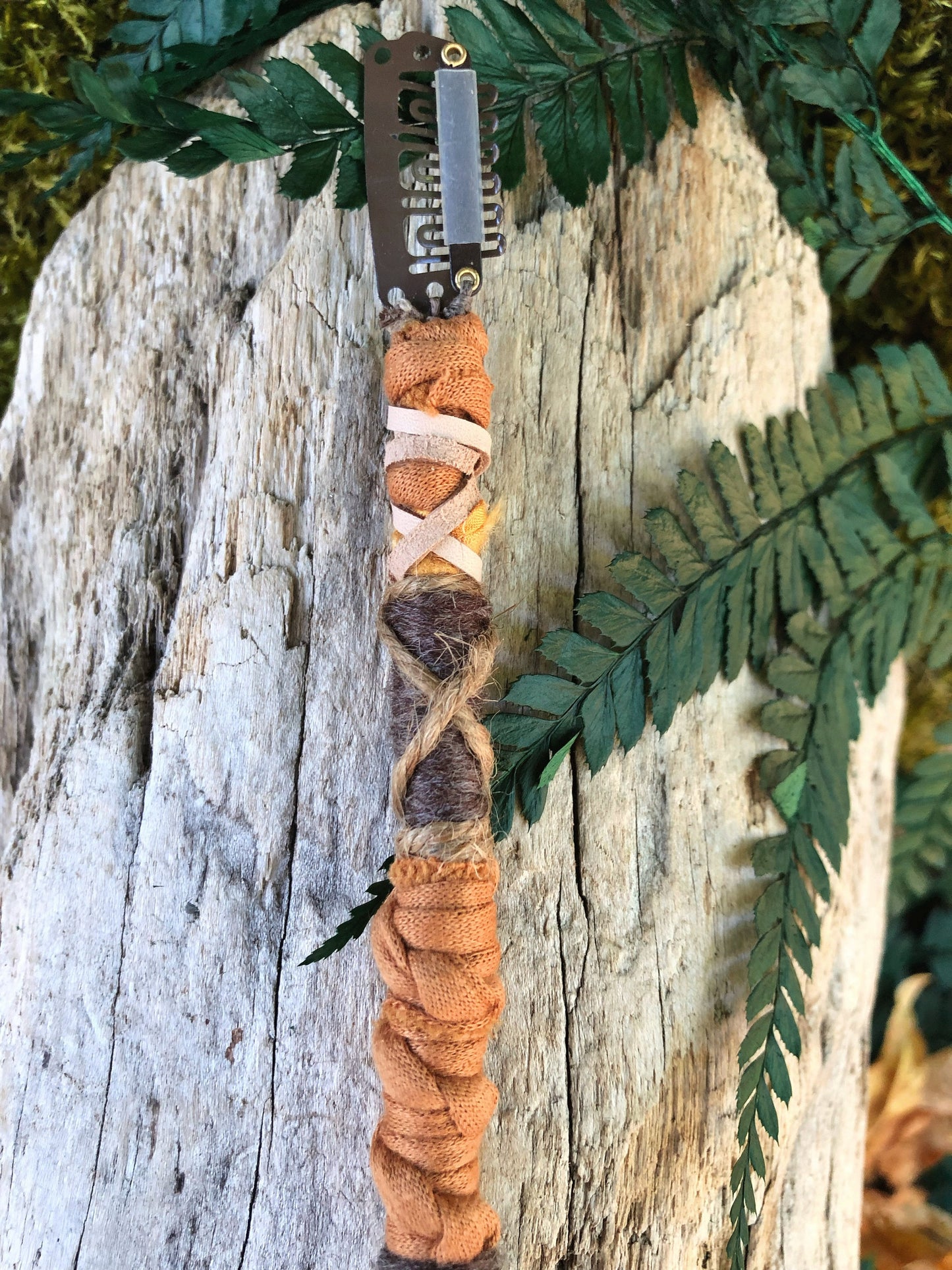 Autumn Moon CLIP-IN Hairwrap, Dreadwrap, Fabric Loc Extension, Dreadlock Accessory