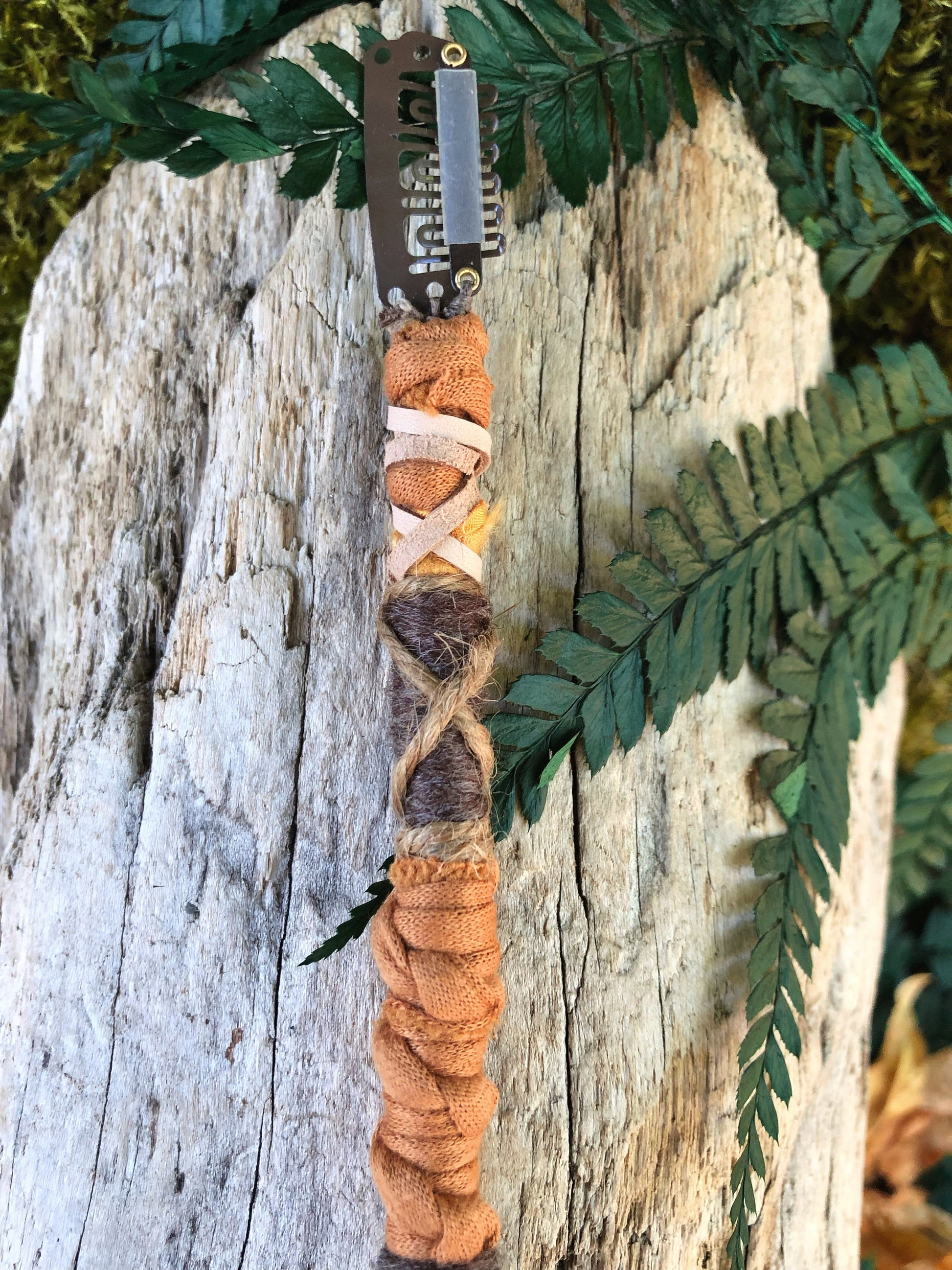 Autumn Moon CLIP-IN Hairwrap, Dreadwrap, Fabric Loc Extension, Dreadlock Accessory