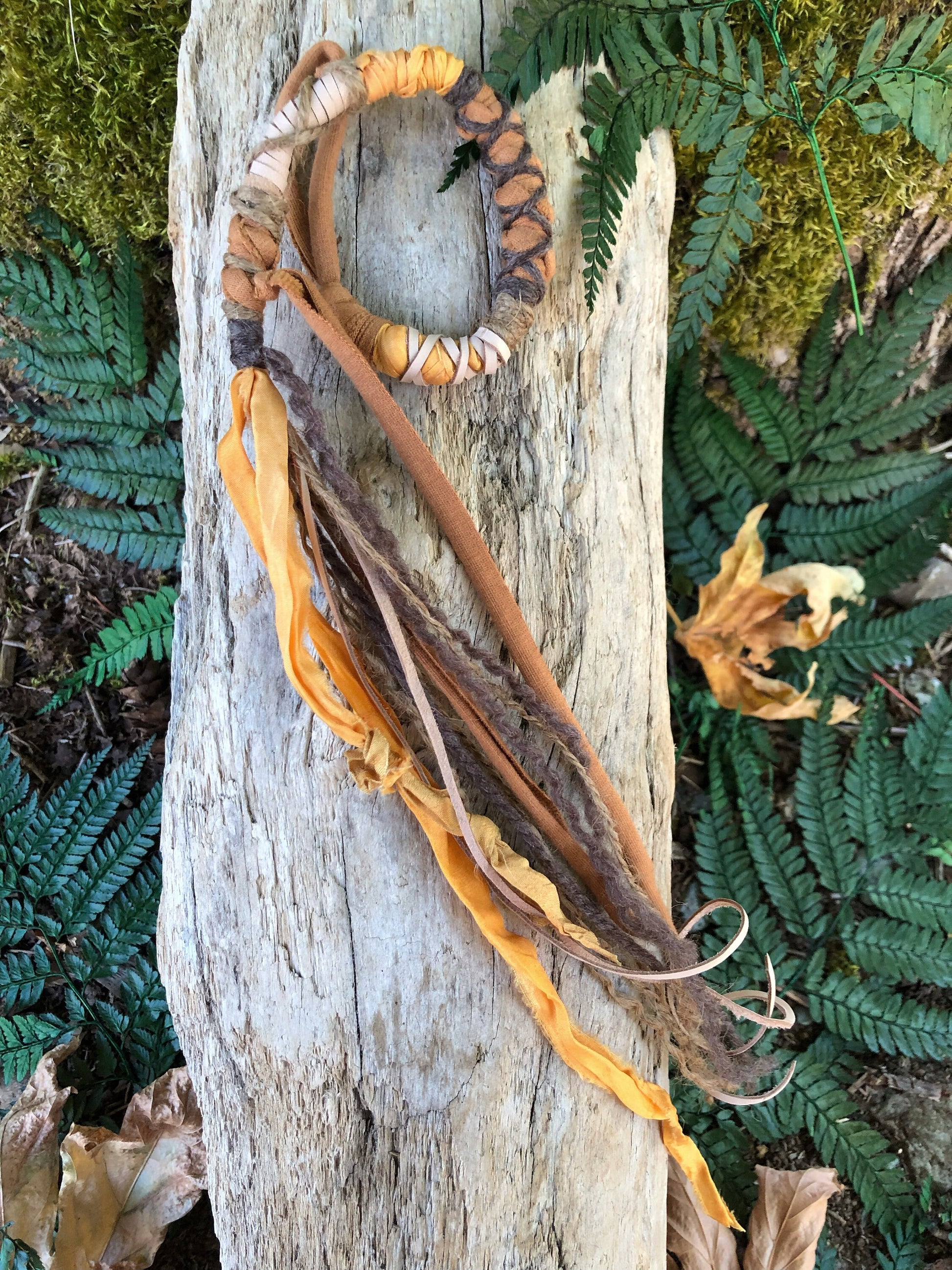 Autumn Moon Hairwrap, Dreadwrap, Fabric Loc Extension, Dreadlock Accessory