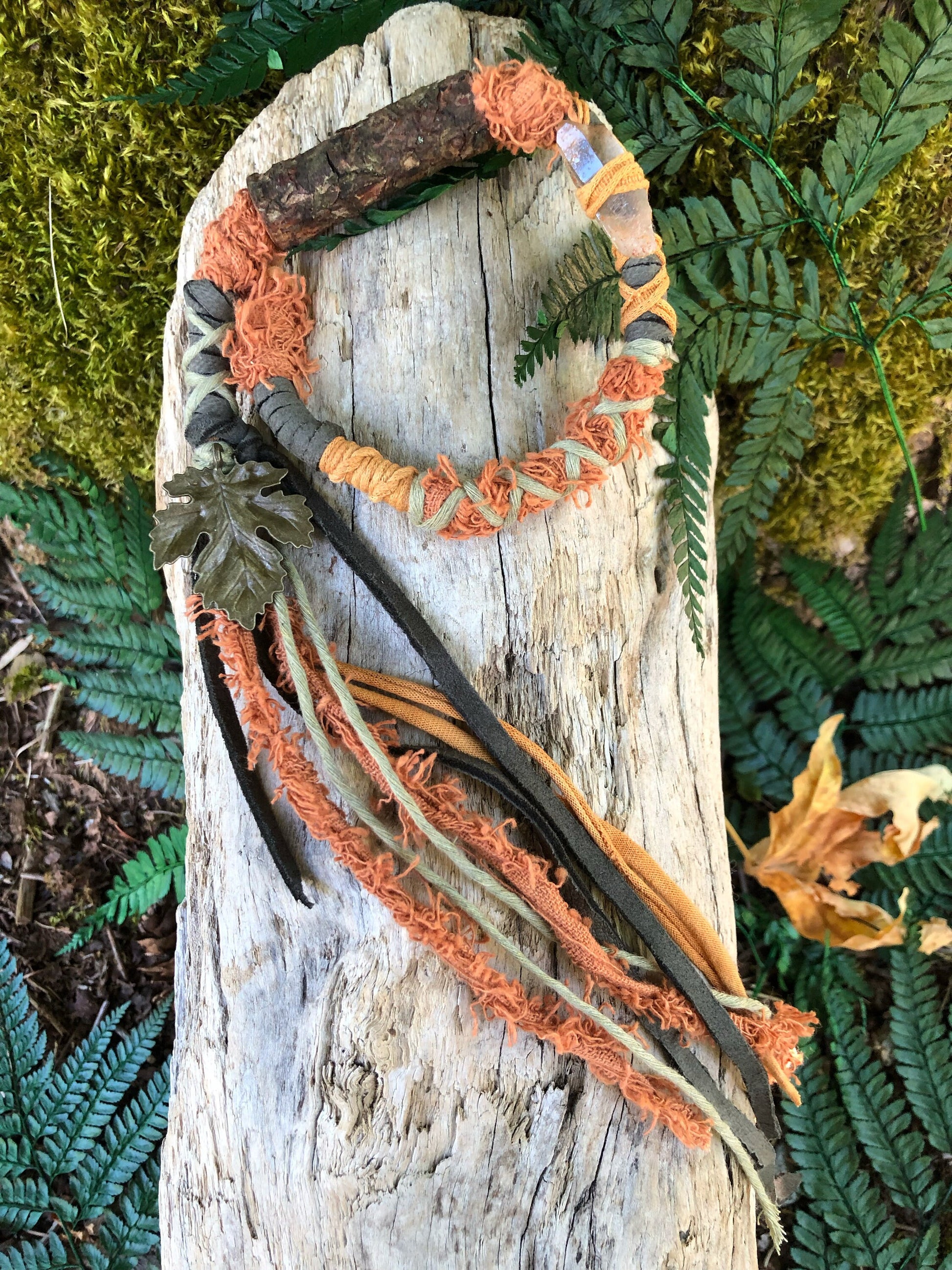 Autumn Moon Hairwrap, Dreadwrap, Fabric Loc Extension, Dreadlock Accessory