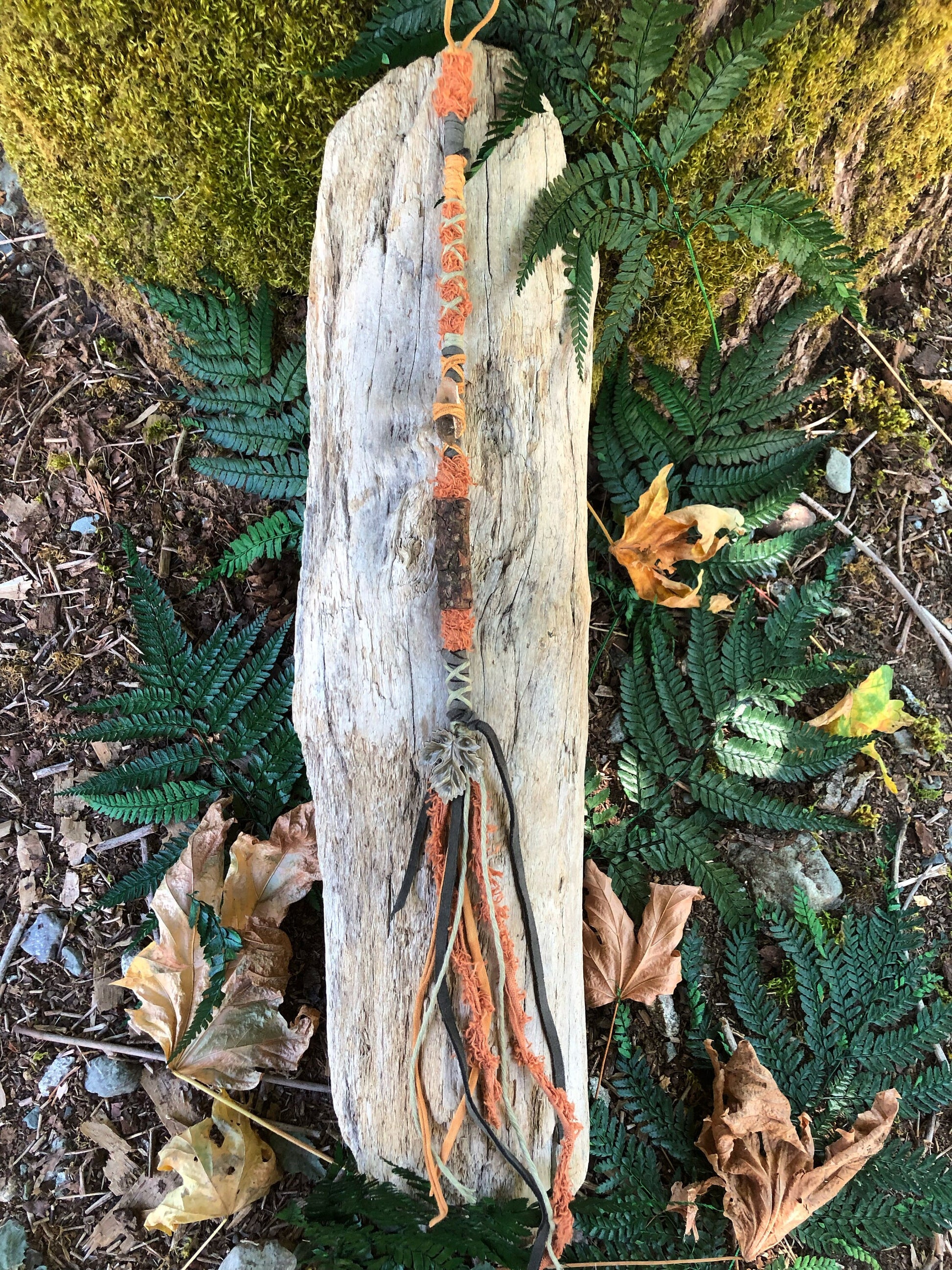 Autumn Moon Hairwrap, Dreadwrap, Fabric Loc Extension, Dreadlock Accessory