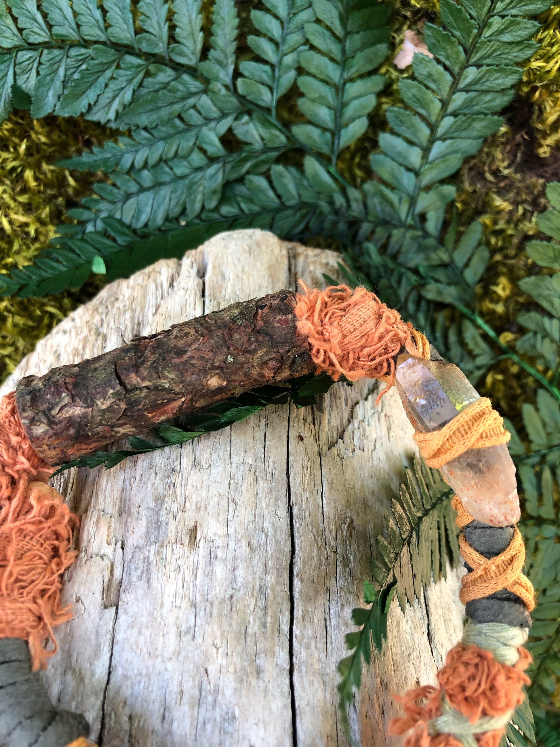 Autumn Moon Hairwrap, Dreadwrap, Fabric Loc Extension, Dreadlock Accessory