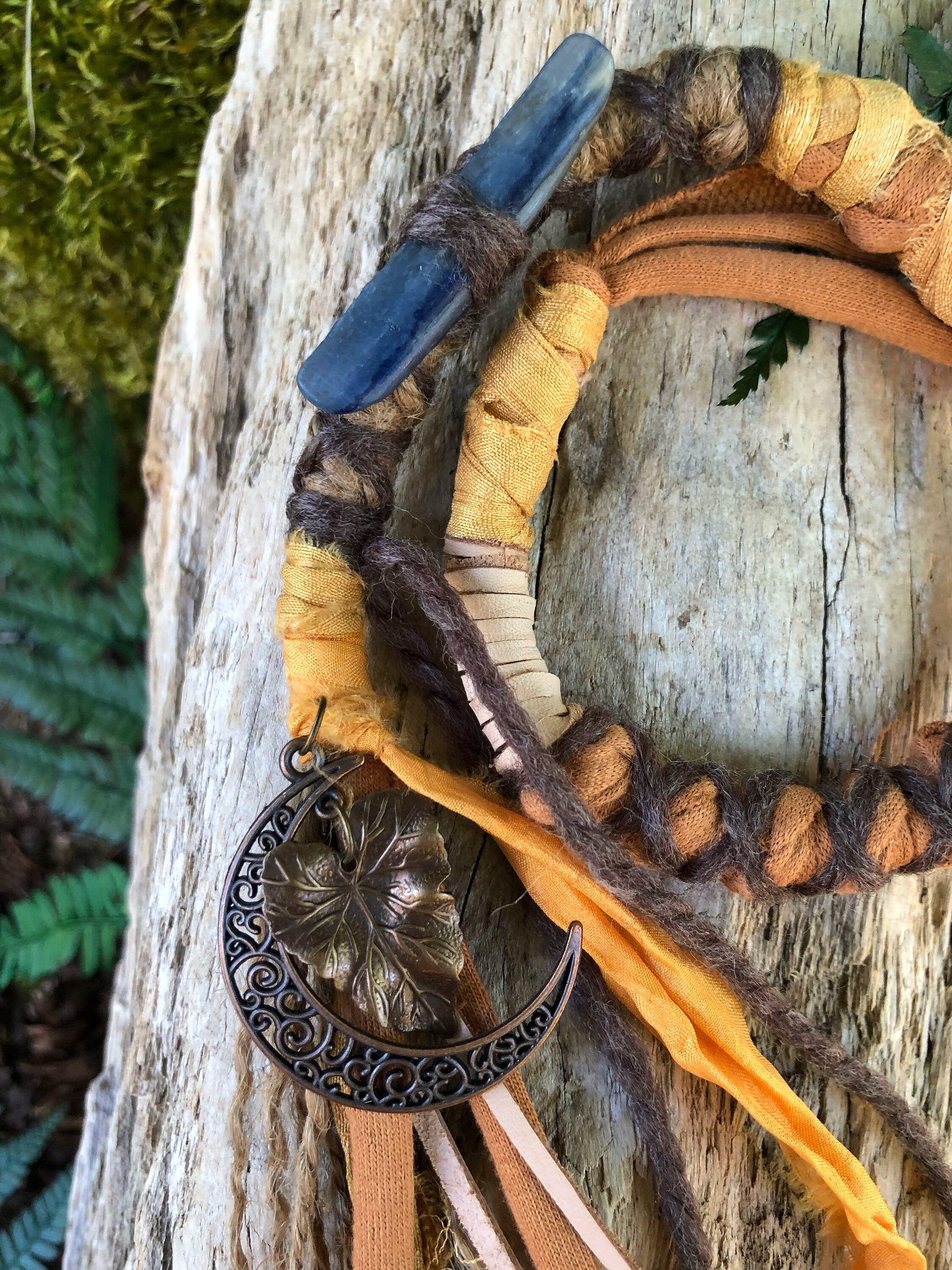 Autumn Moon Hairwrap, Dreadwrap, Fabric Loc Extension, Dreadlock Accessory
