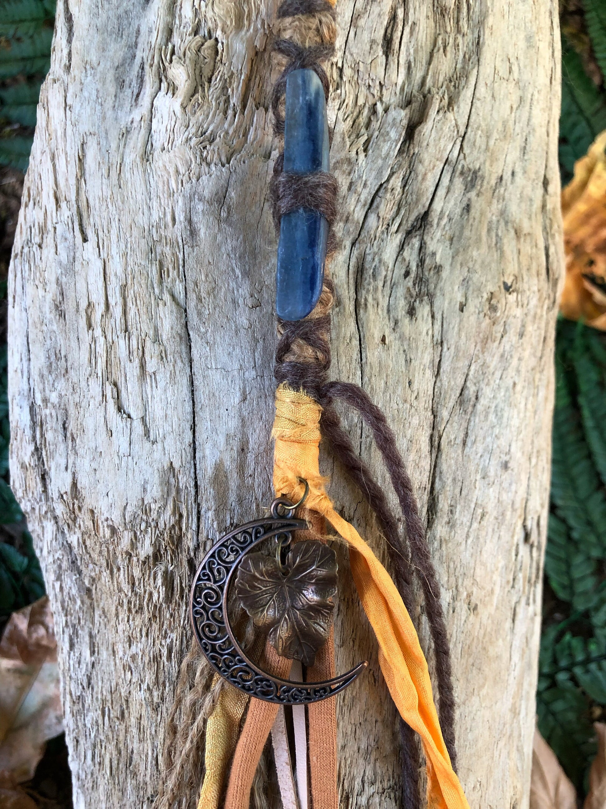 Autumn Moon Hairwrap, Dreadwrap, Fabric Loc Extension, Dreadlock Accessory
