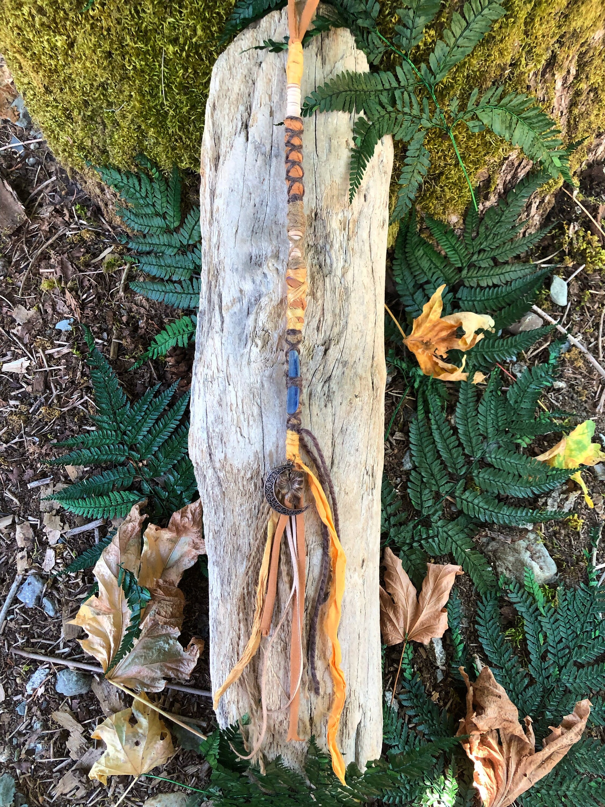 Autumn Moon Hairwrap, Dreadwrap, Fabric Loc Extension, Dreadlock Accessory