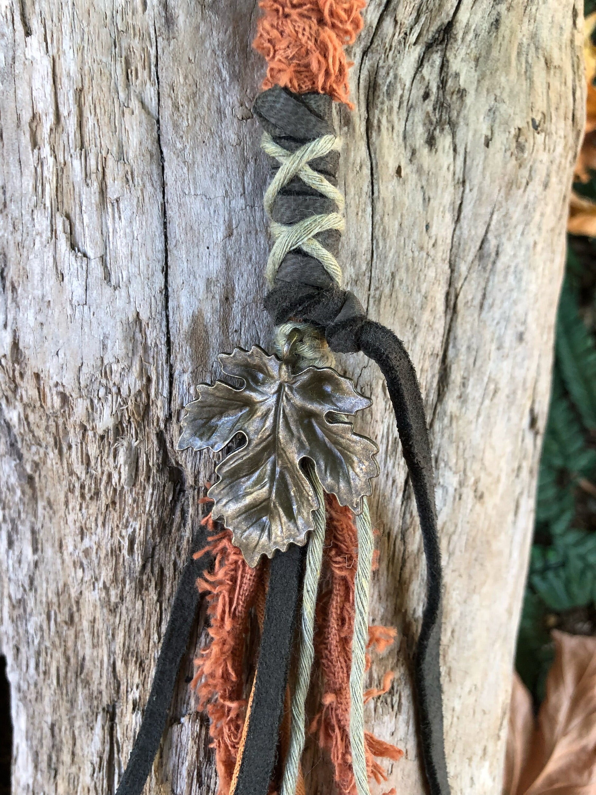 Autumn Moon Hairwrap, Dreadwrap, Fabric Loc Extension, Dreadlock Accessory