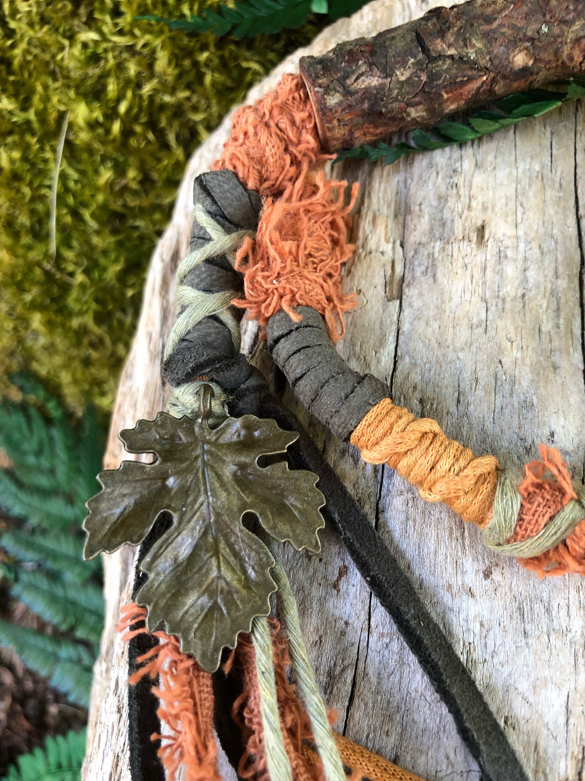 Autumn Moon Hairwrap, Dreadwrap, Fabric Loc Extension, Dreadlock Accessory