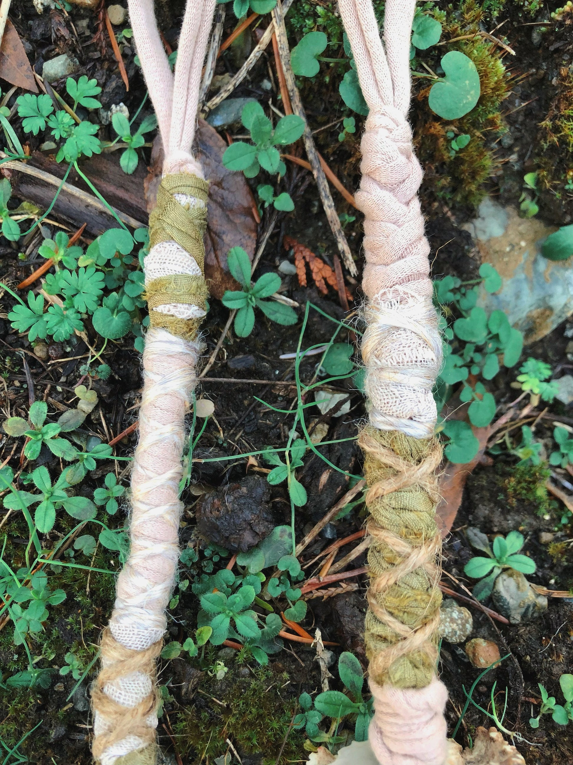Set of 2 Tribal Folklore Hairwraps, Dreadwraps, Fabric Loc Extensions, Dreadlock Accessories