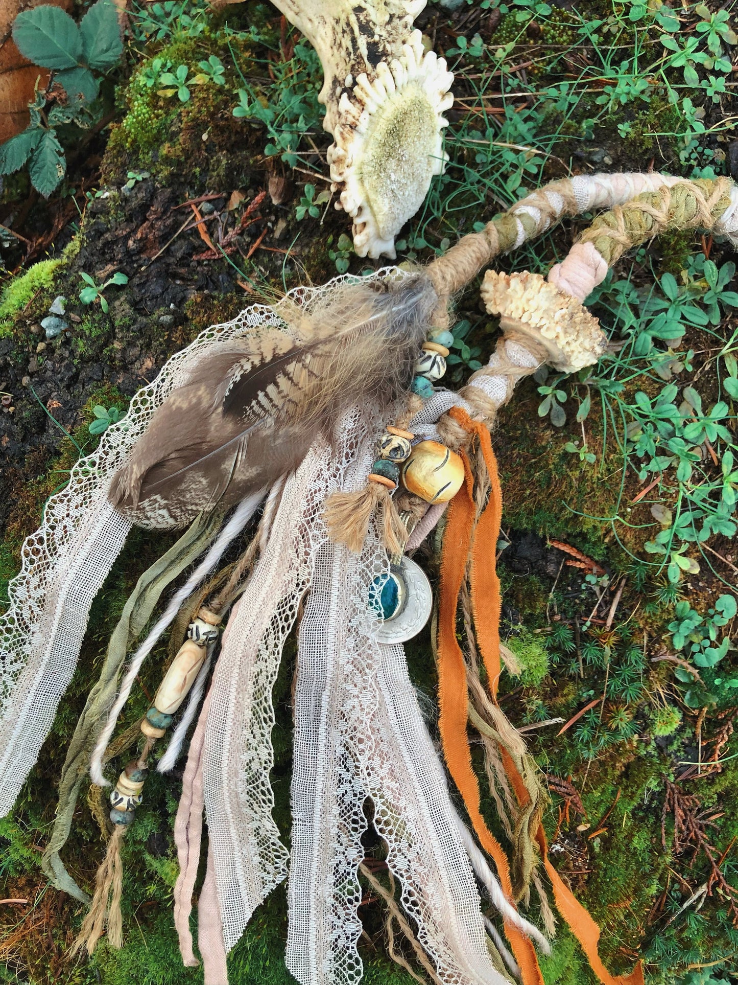 Set of 2 Tribal Folklore Hairwraps, Dreadwraps, Fabric Loc Extensions, Dreadlock Accessories