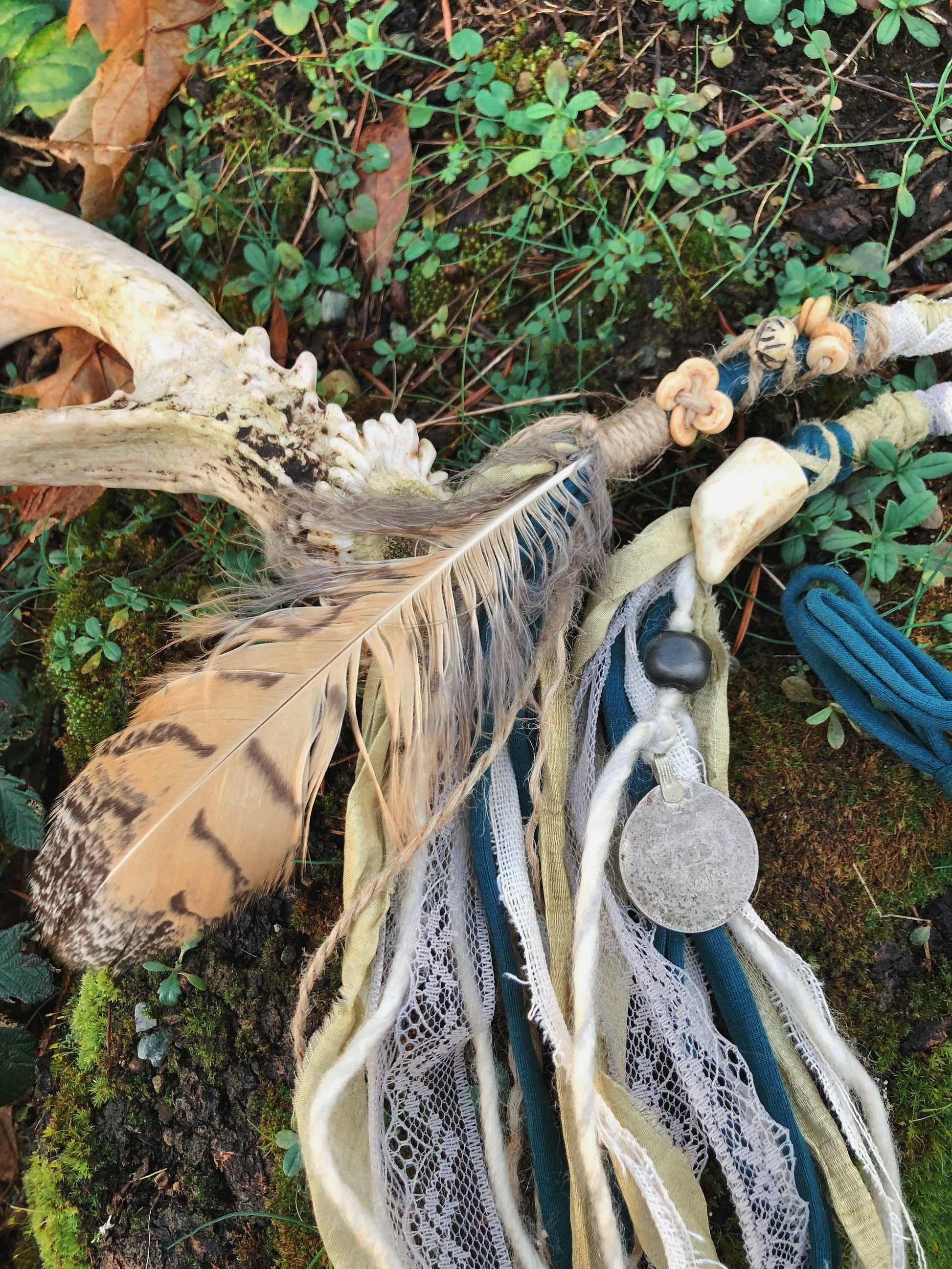 Set of 2 Tribal Folklore Hairwraps, Dreadwraps, Fabric Loc Extensions, Dreadlock Accessories